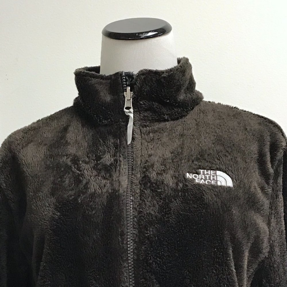 The North Face brown plush fleece zip jacket L - Picture 3 of 7